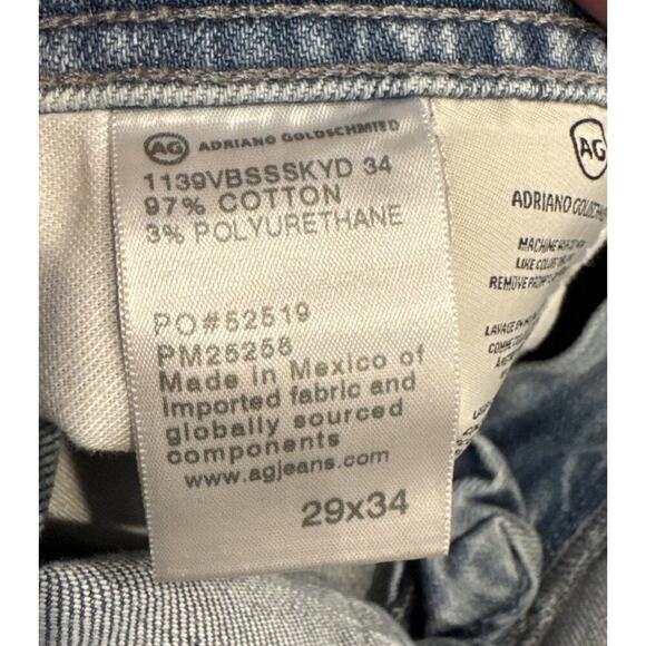 AG Adriano Goldschmied Size 29 Dylan Slim Skinny Blue Light Wash Jeans ALTERED - Picture 6 of 10